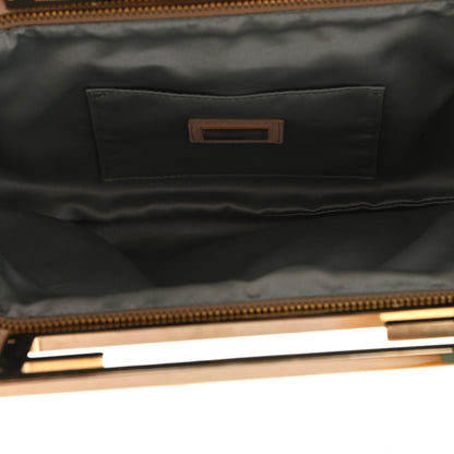 Fendi Metallic Lurex FF Cutout Baguette Clutch Gold 5 of 16