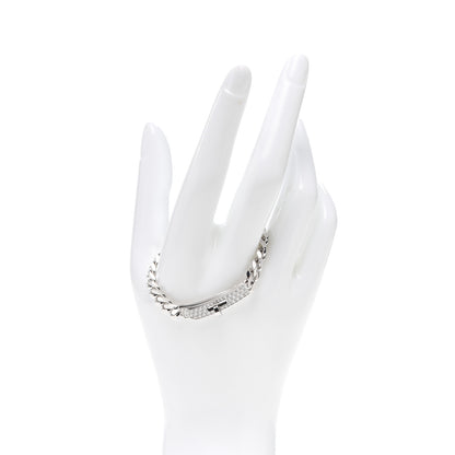 Hermes 18K White Gold Diamond TPM Kelly Gourmette Bracelet XS 2 of 5
