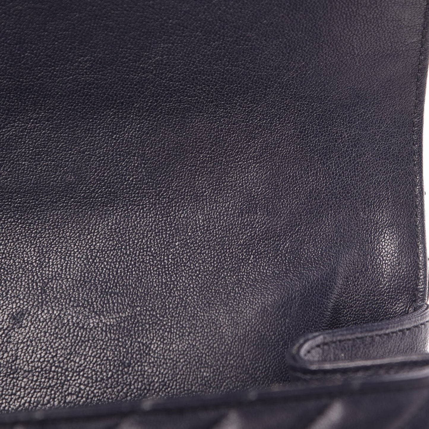 Sheepskin Matelasse Chevron Monogram Large College Satchel Navy Blue