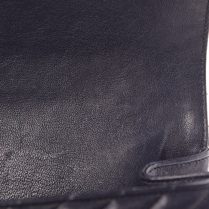 Saint Laurent Sheepskin Matelasse Chevron Monogram Large College Satchel Navy Blue 14 of 16