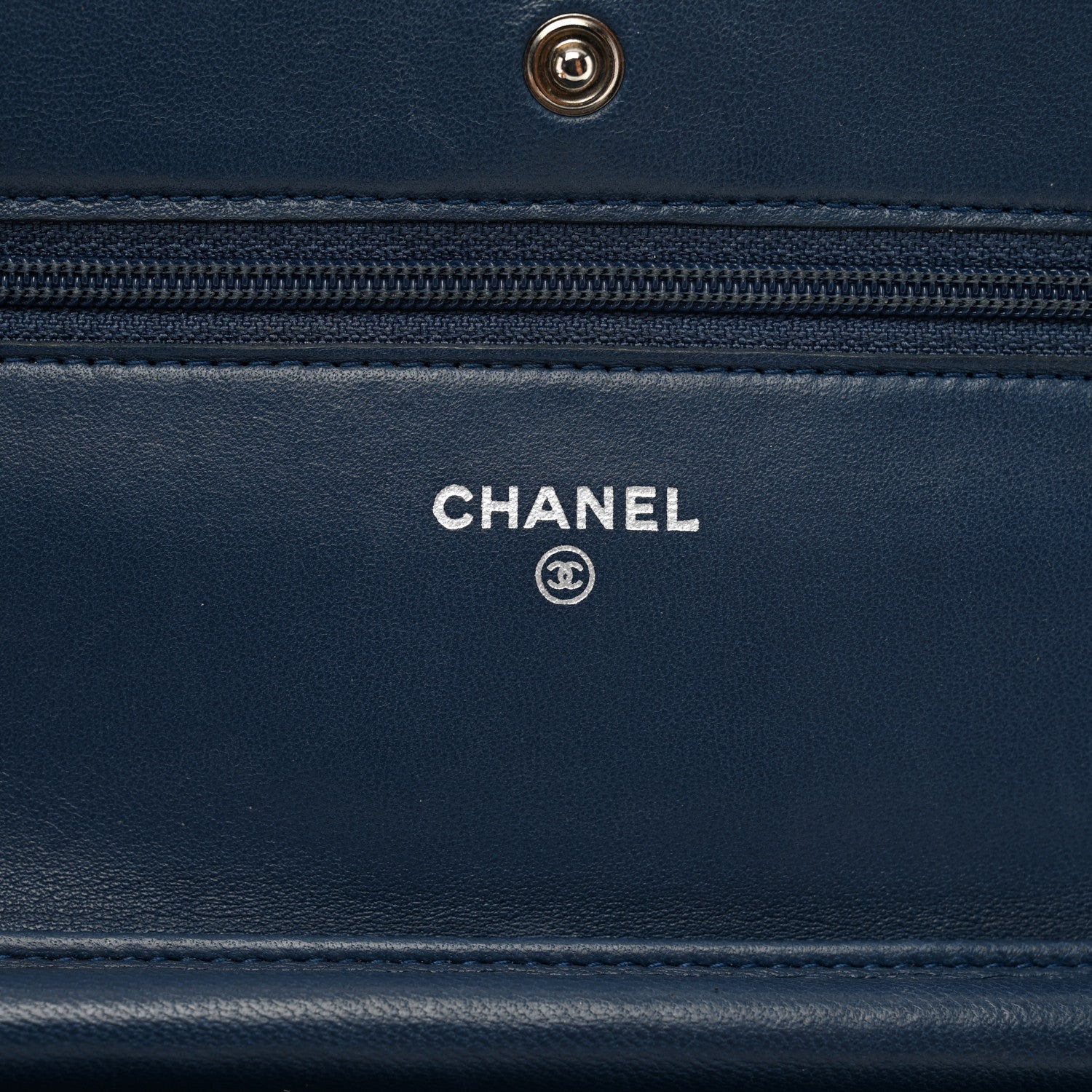 Chanel Lambskin Quilted Wallet On Chain WOC Navy Blue 7 of 12