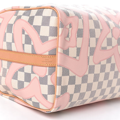 Louis Vuitton Damier Azur Tahitienne Speedy Bandouliere 30 Rose Ballerine 9 of 11