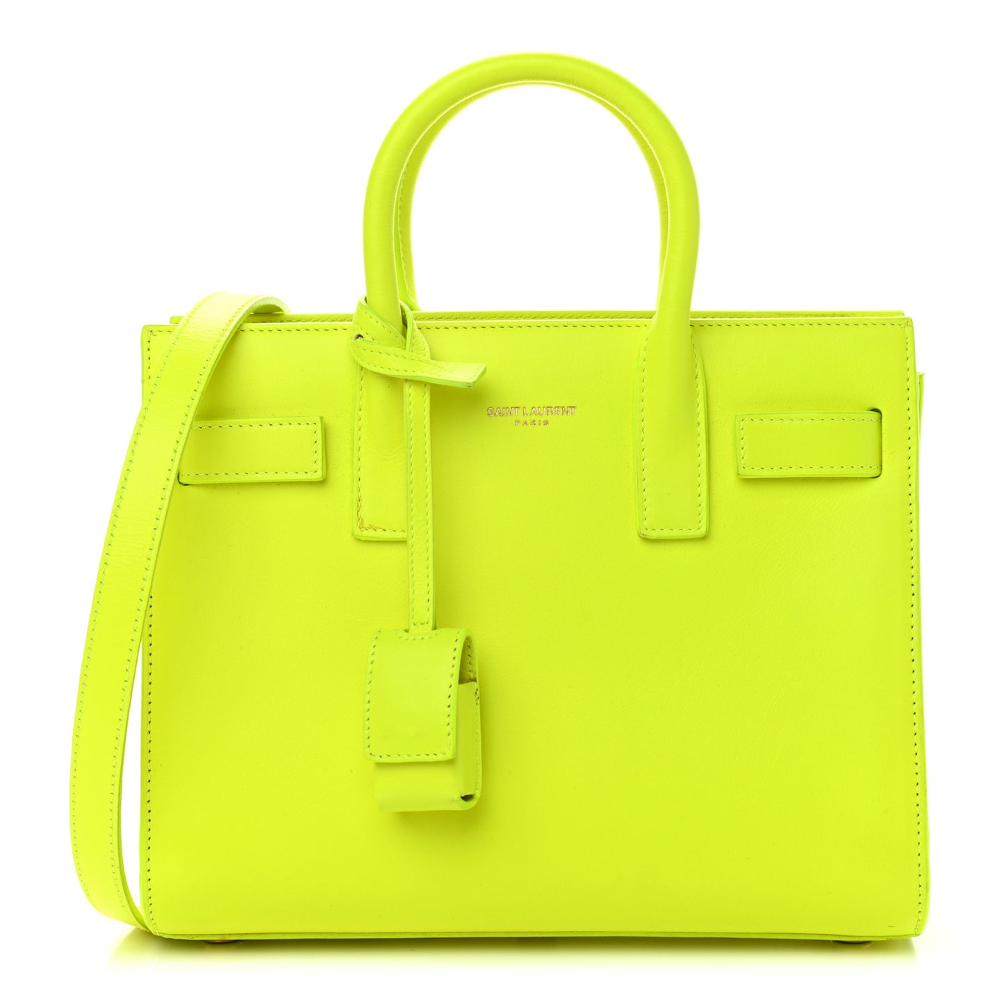 Calfskin Nano Sac De Jour Neon Yellow