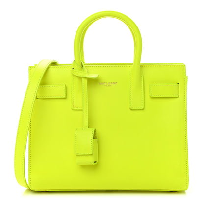 Saint Laurent Calfskin Nano Sac De Jour Neon Yellow 1 of 11
