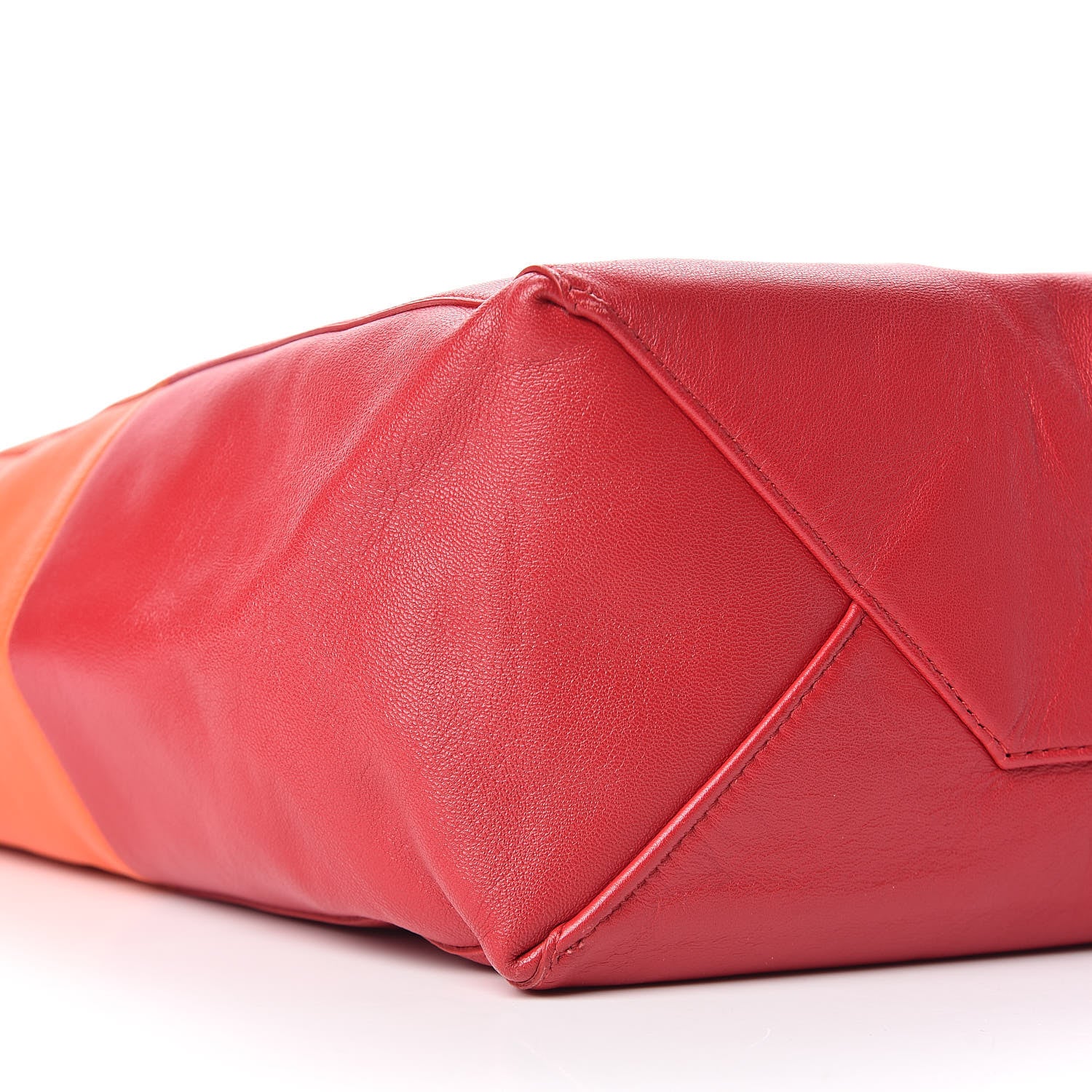 Celine Lambskin Vertical Bi-Cabas Orange Magenta 5 of 11