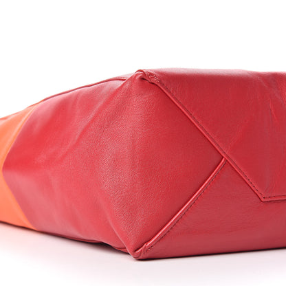 Celine Lambskin Vertical Bi-Cabas Orange Magenta 5 of 11