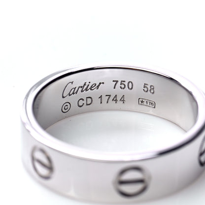 Cartier 18K White Gold 5.5mm LOVE Ring 58 8.25 4 of 5