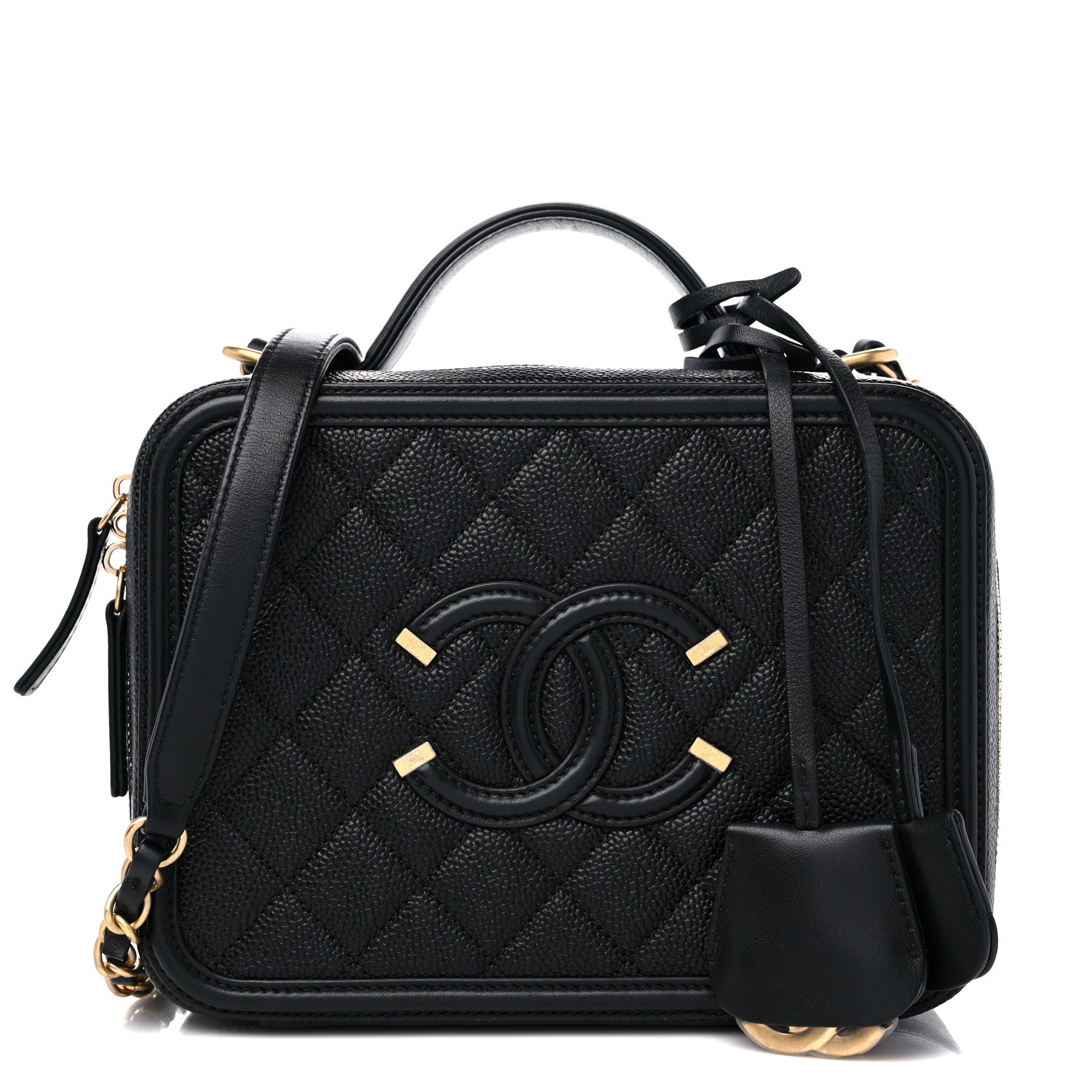 Chanel Caviar Quilted Medium CC Filigree Vanity Case Black 1 of 9