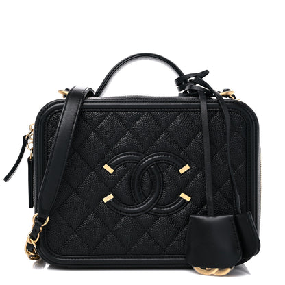 Chanel Caviar Quilted Medium CC Filigree Vanity Case Black 1 of 9