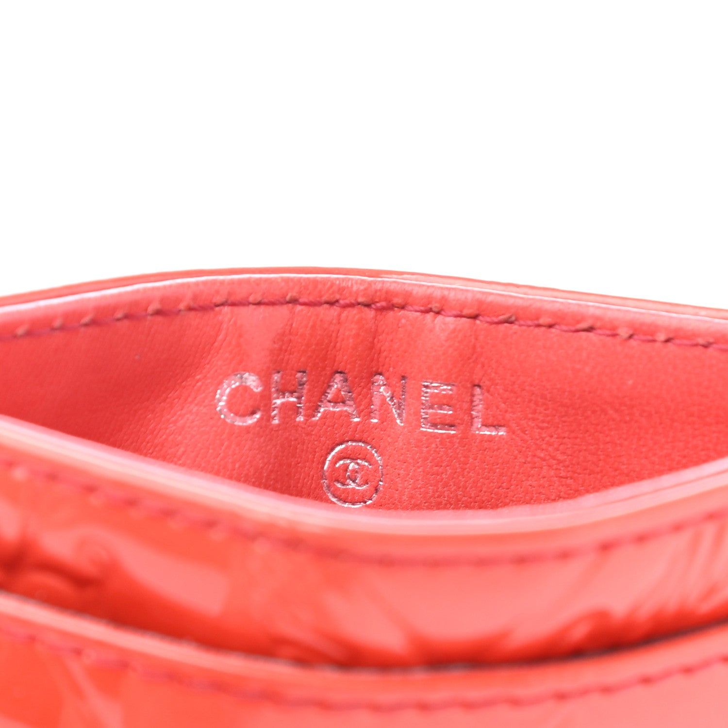 Chanel Patent Calfskin Lucky Symbols Card Holder Case Rouge Clair 6 of 12
