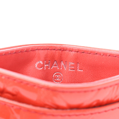 Chanel Patent Calfskin Lucky Symbols Card Holder Case Rouge Clair 6 of 12