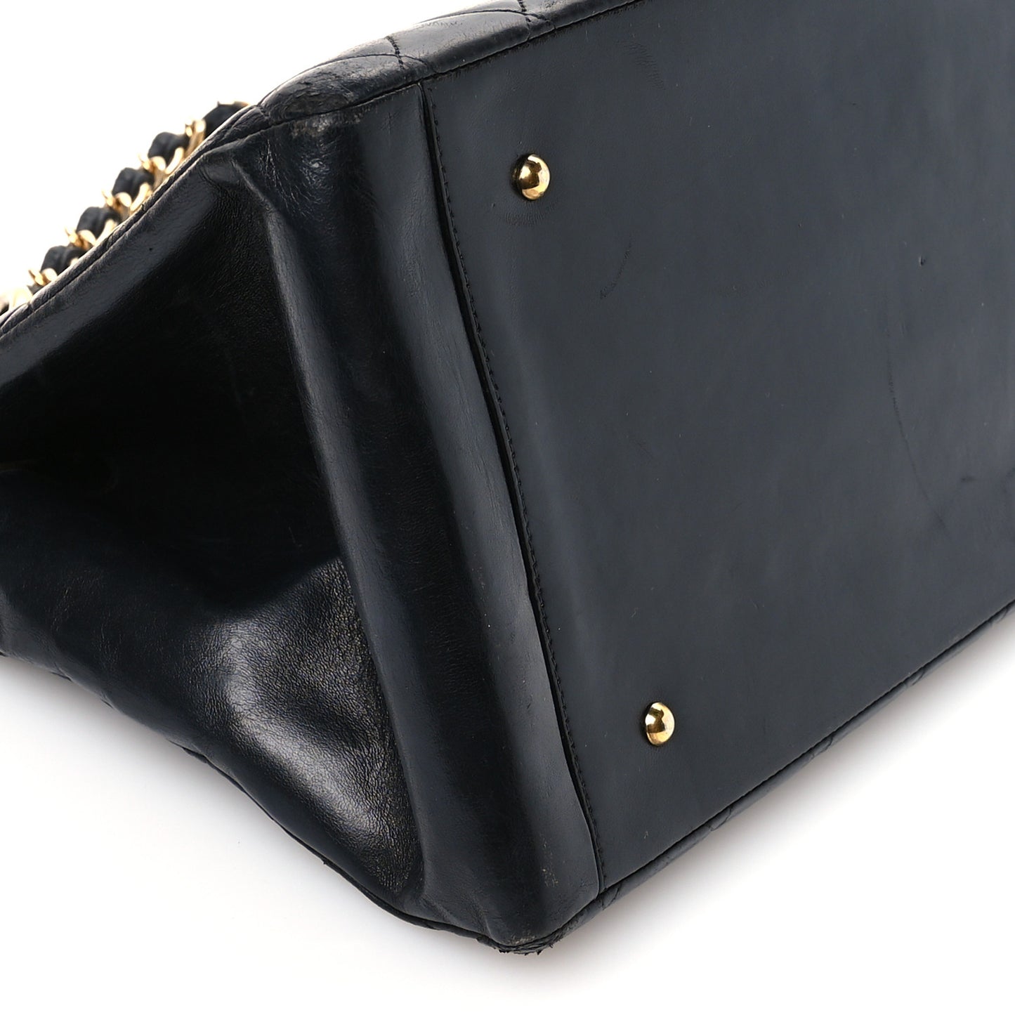 Lambskin Quilted Grand Shopping Tote GST Black