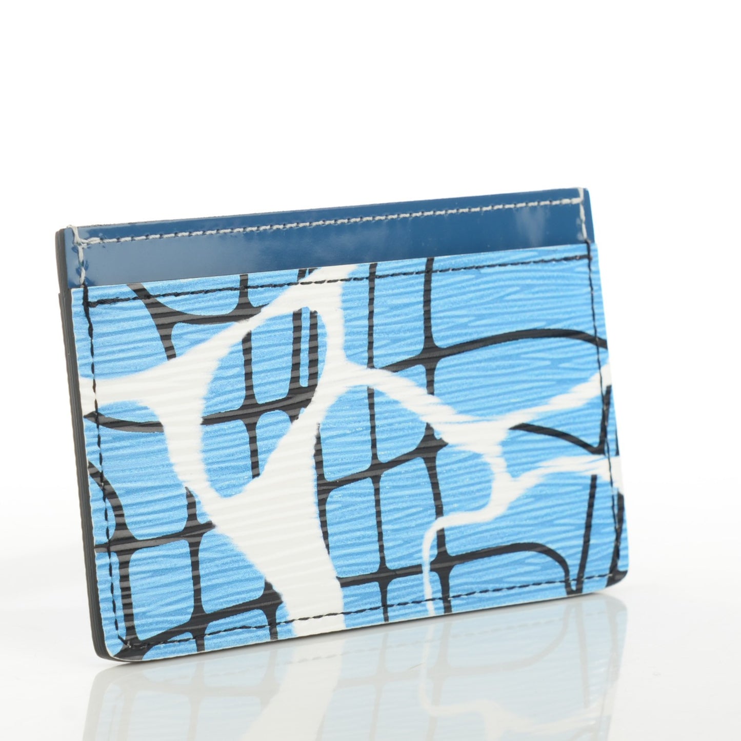 Epi Card Holder Aqua