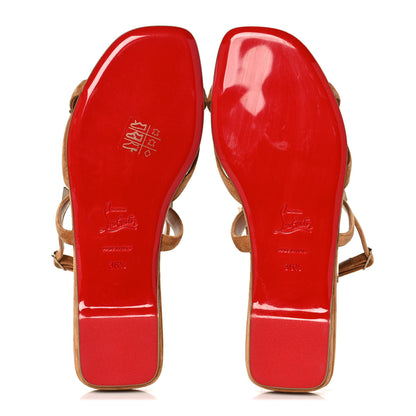 Christian Louboutin Veau Velour Galerietta Flat Sandals 36.5 Bronze 5 of 8