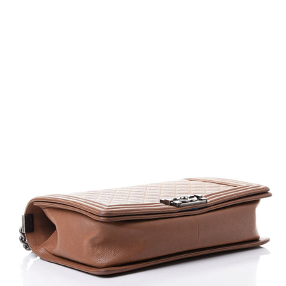 Chanel Caviar Quilted New Medium Boy Flap Light Brown 3 of 4