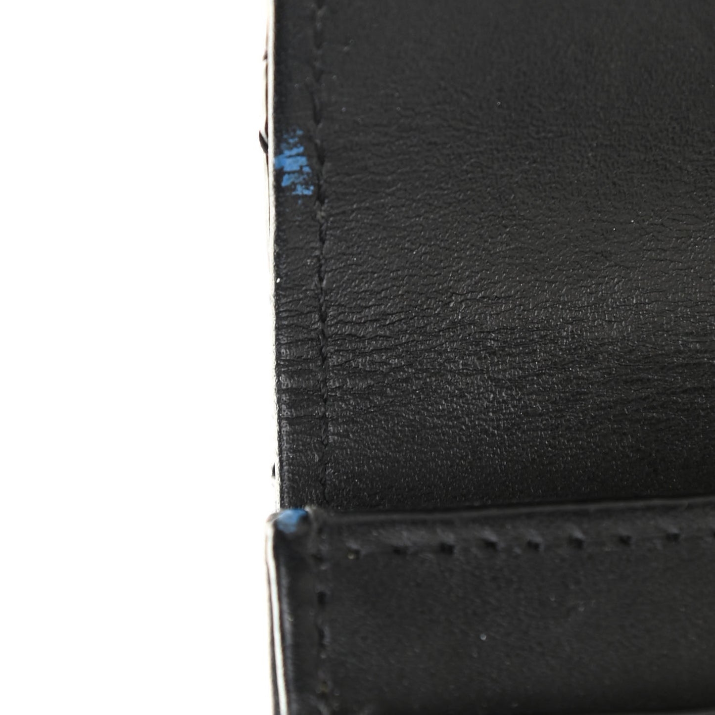 Patent Quilted Flap Card Holder Black