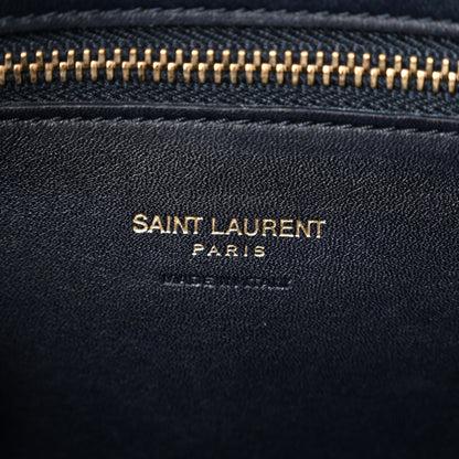 Saint Laurent Smooth Calfskin Small Monogram Cabas Navy 6 of 9