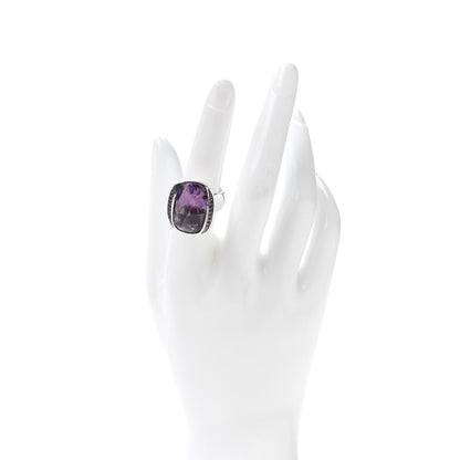 John Hardy Sterling Silver Amethyst Batu Bamboo Ring 54 7 2 of 6