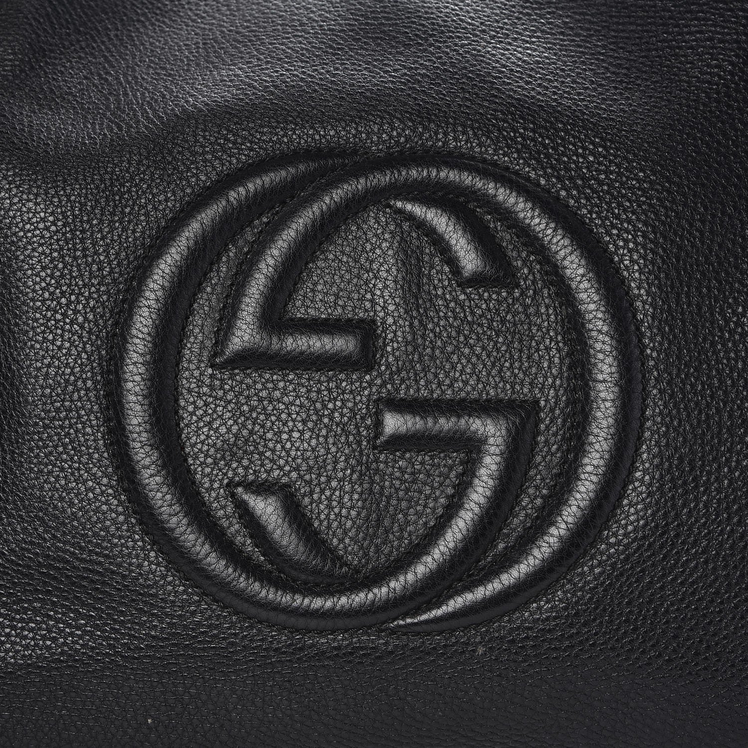 Gucci Pebbled Calfskin Large Soho Chain Shoulder Bag Black 11 of 18