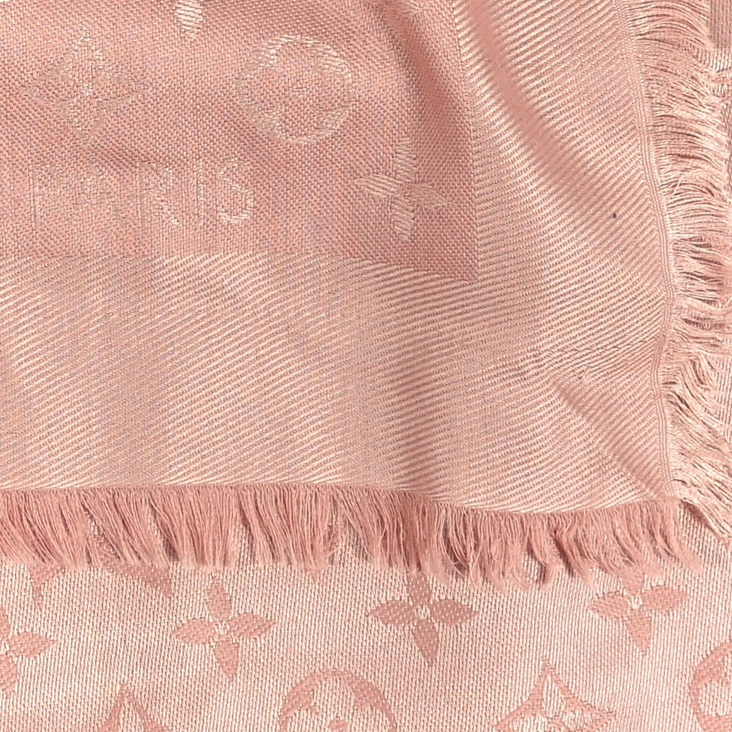 Louis Vuitton Silk Wool Monogram Shawl Rose 6 of 6