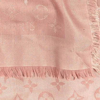 Louis Vuitton Silk Wool Monogram Shawl Rose 6 of 6