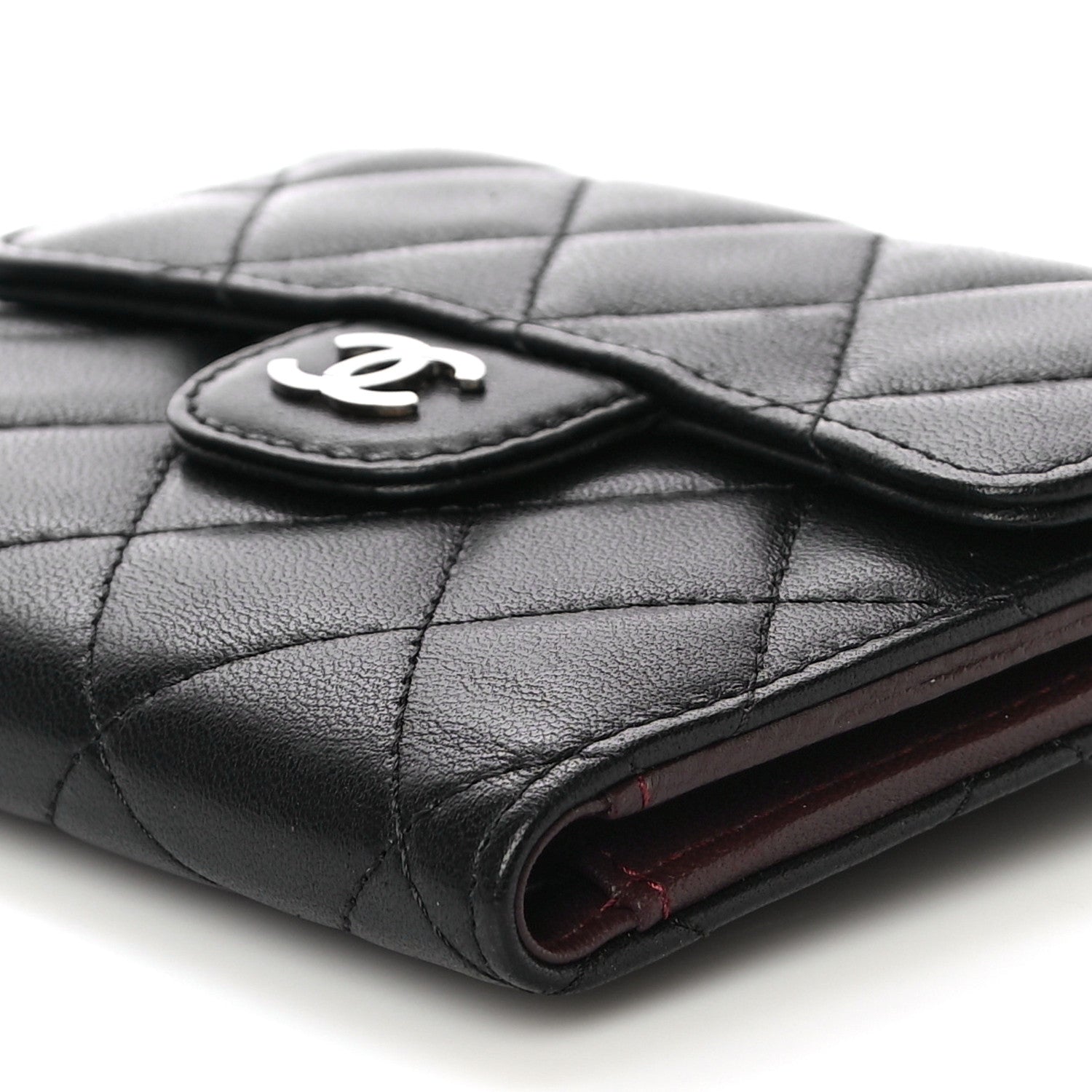 Chanel Lambskin Quilted Compact Flap Wallet Black 11 of 13