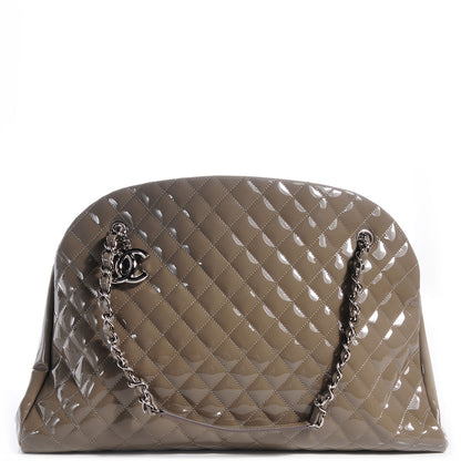 Chanel Patent Quilted Large Just Mademoiselle Gris Fonce 1 of 7
