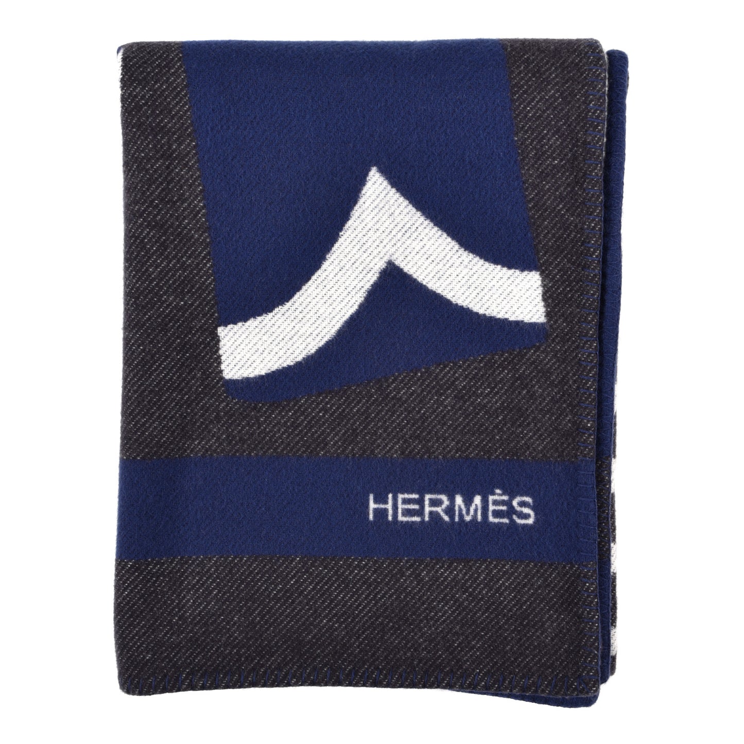 Cashmere Wool Brandebourgs Blanket Encre