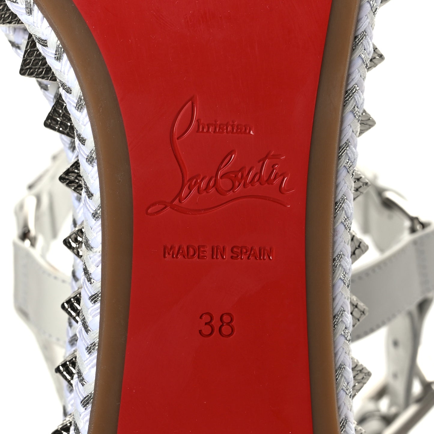 Calfskin Bianco Pyraclou 60 Platform Sandals 38 White Silver