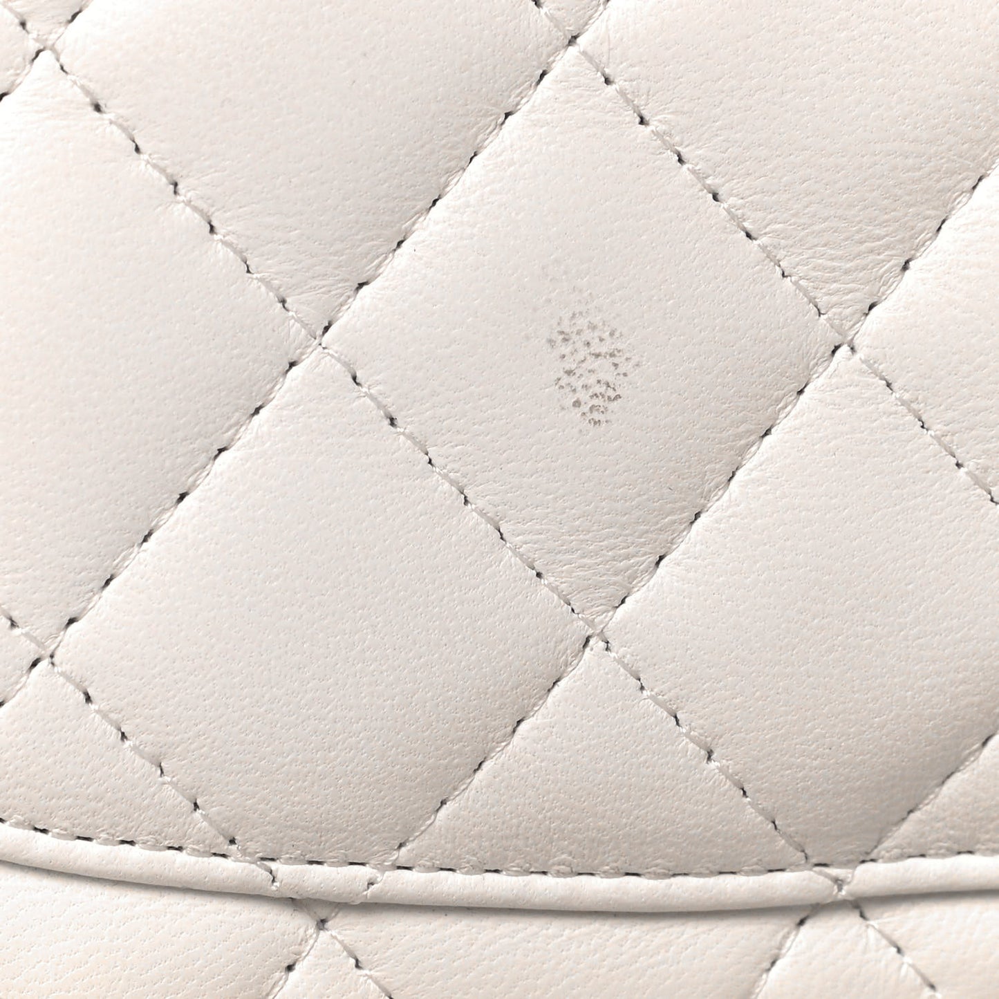 Lambskin Quilted Mini Rectangular Flap White