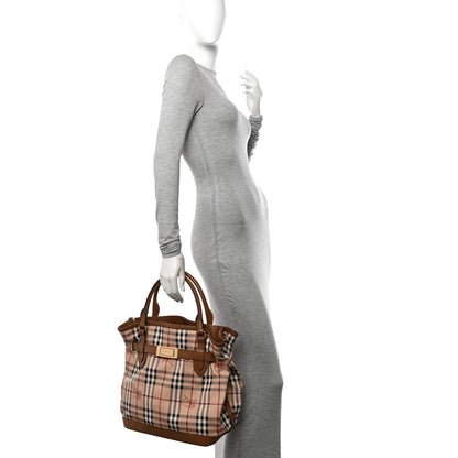 Burberry Haymarket Check Medium Golderton Tote Mid Camel 2 of 10