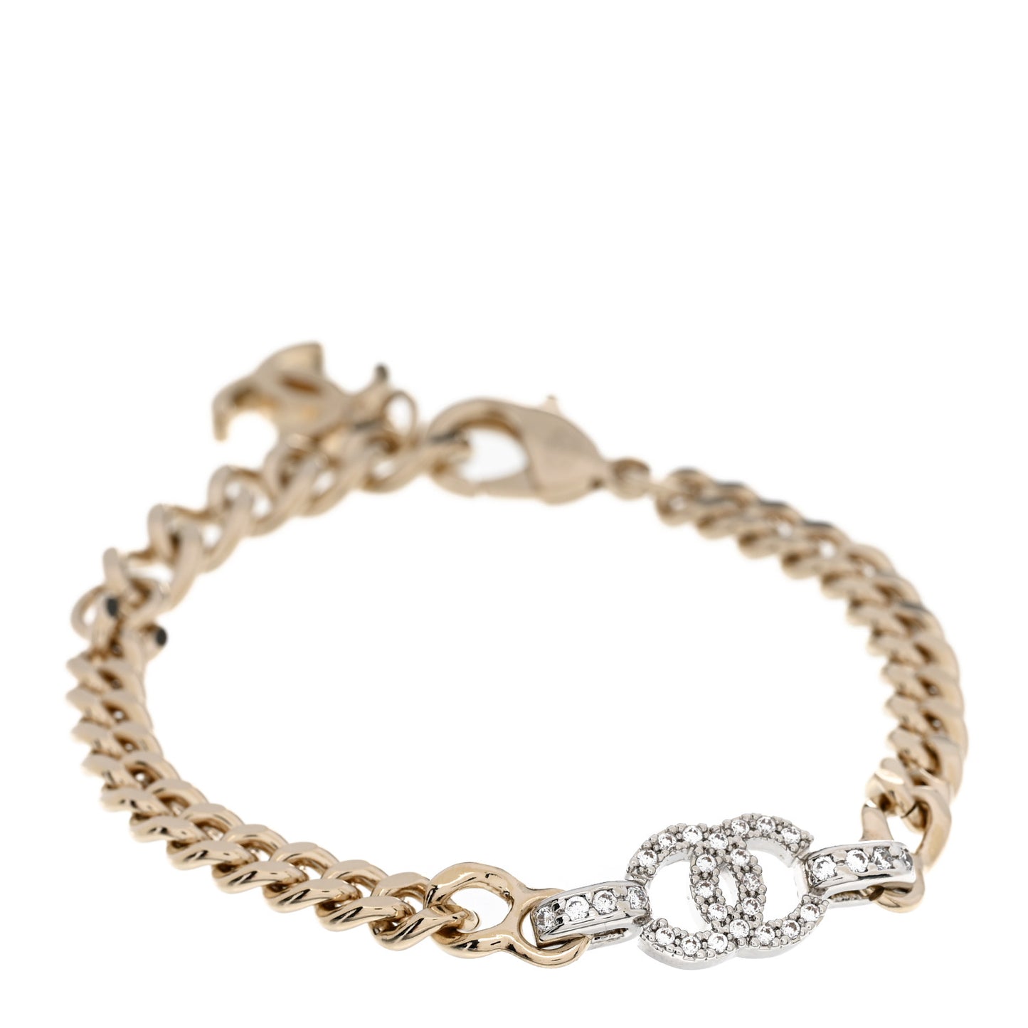 Crystal Chain CC Link Bracelet Gold Silver