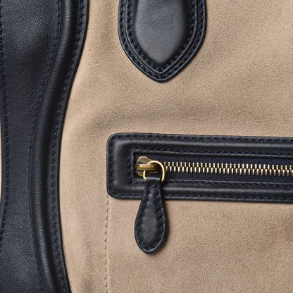 Celine Smooth Calfskin Suede Mini Bi-Color Luggage Navy Dune 15 of 16