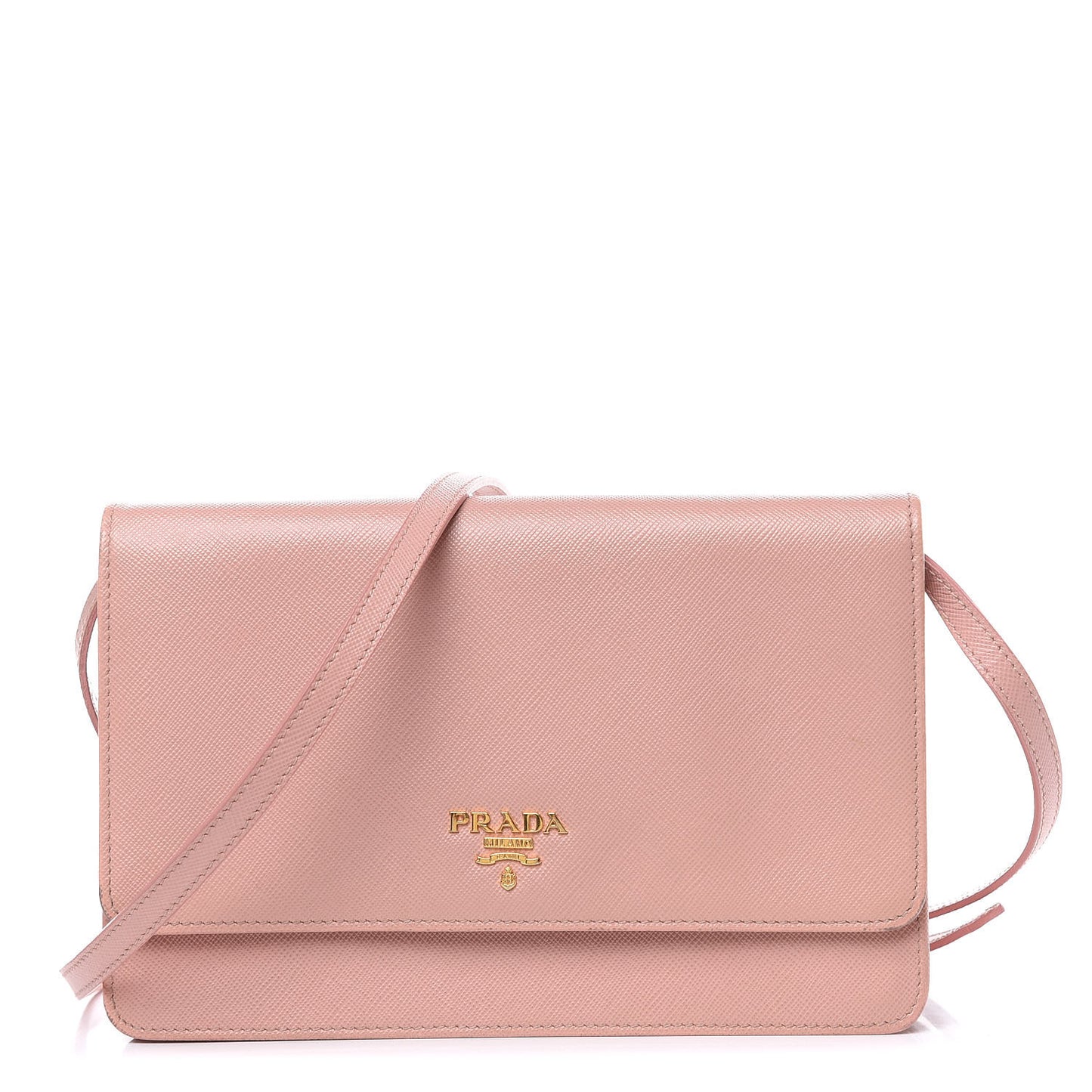 Saffiano Metal Flap Wallet with Strap Orchidea