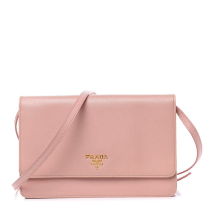 Prada Saffiano Metal Flap Wallet with Strap Orchidea 1 of 24