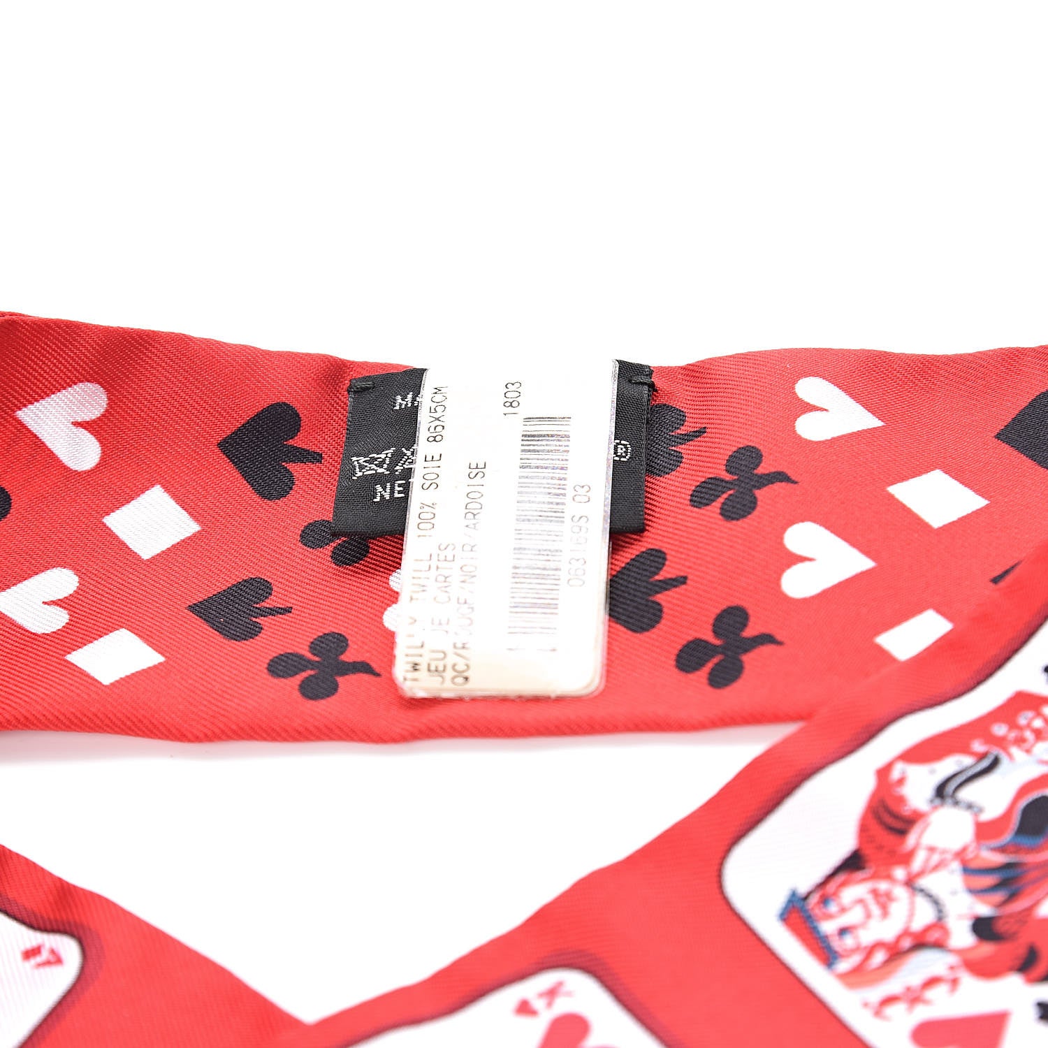 Hermes Silk Jeu de Cartes Twilly Rouge Black Ardoise 3 of 4