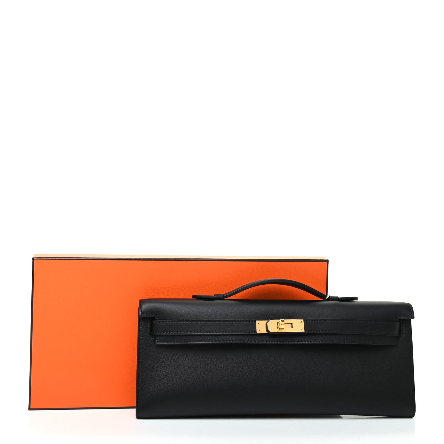 Hermes Swift Kelly Cut Clutch Pochette Black 8 of 8