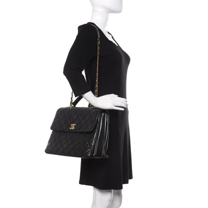 Chanel Lambskin Quilted Large Trendy CC Dual Handle Flap Bag Black 3 of 22