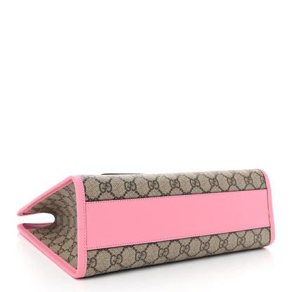 Gucci GG Supreme Monogram 3-D Strawberry Childrens Tote Beige Ebony Lotus Pink Fuxia Emerald 4 of 8
