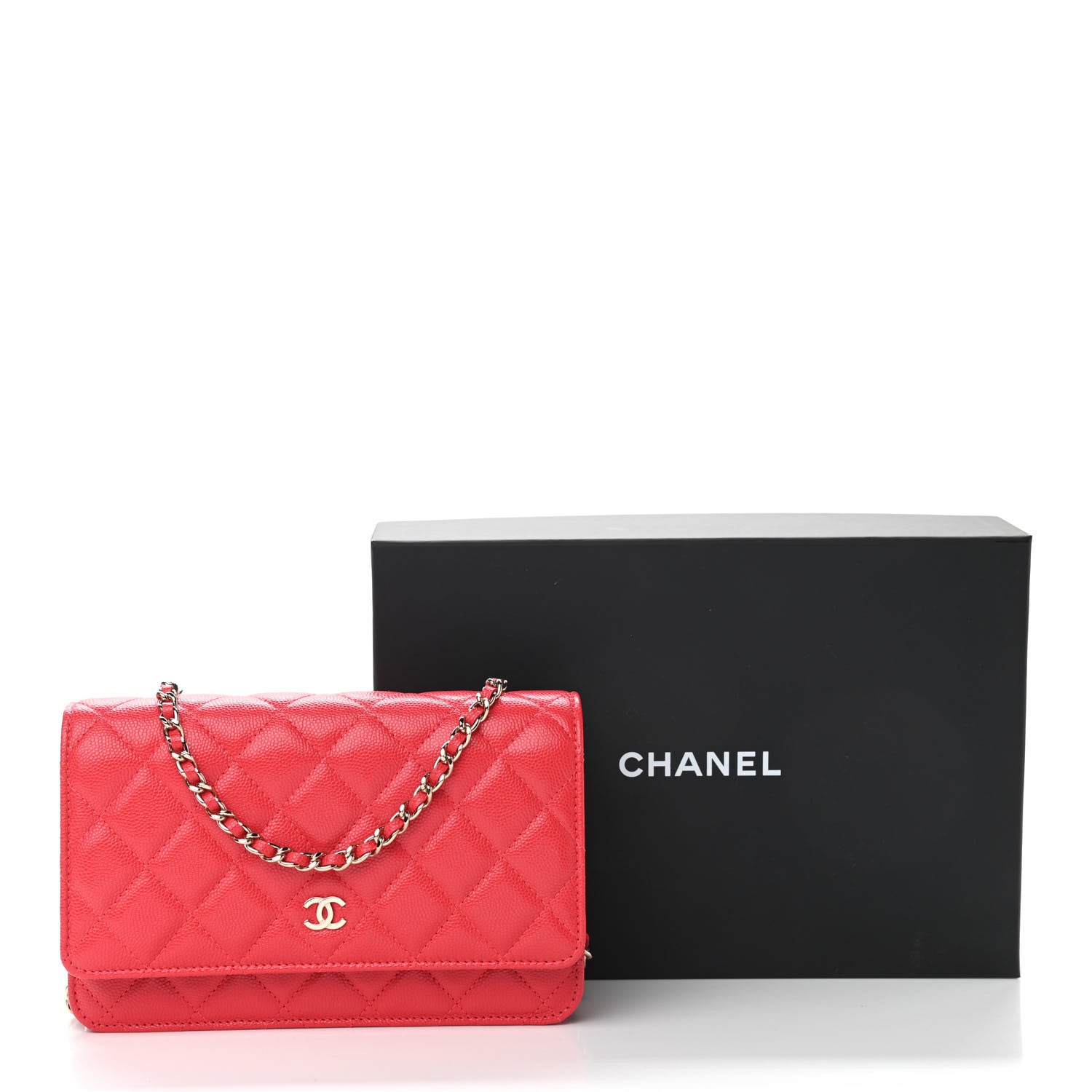 Chanel Caviar Quilted Wallet On Chain WOC Red 12 of 12