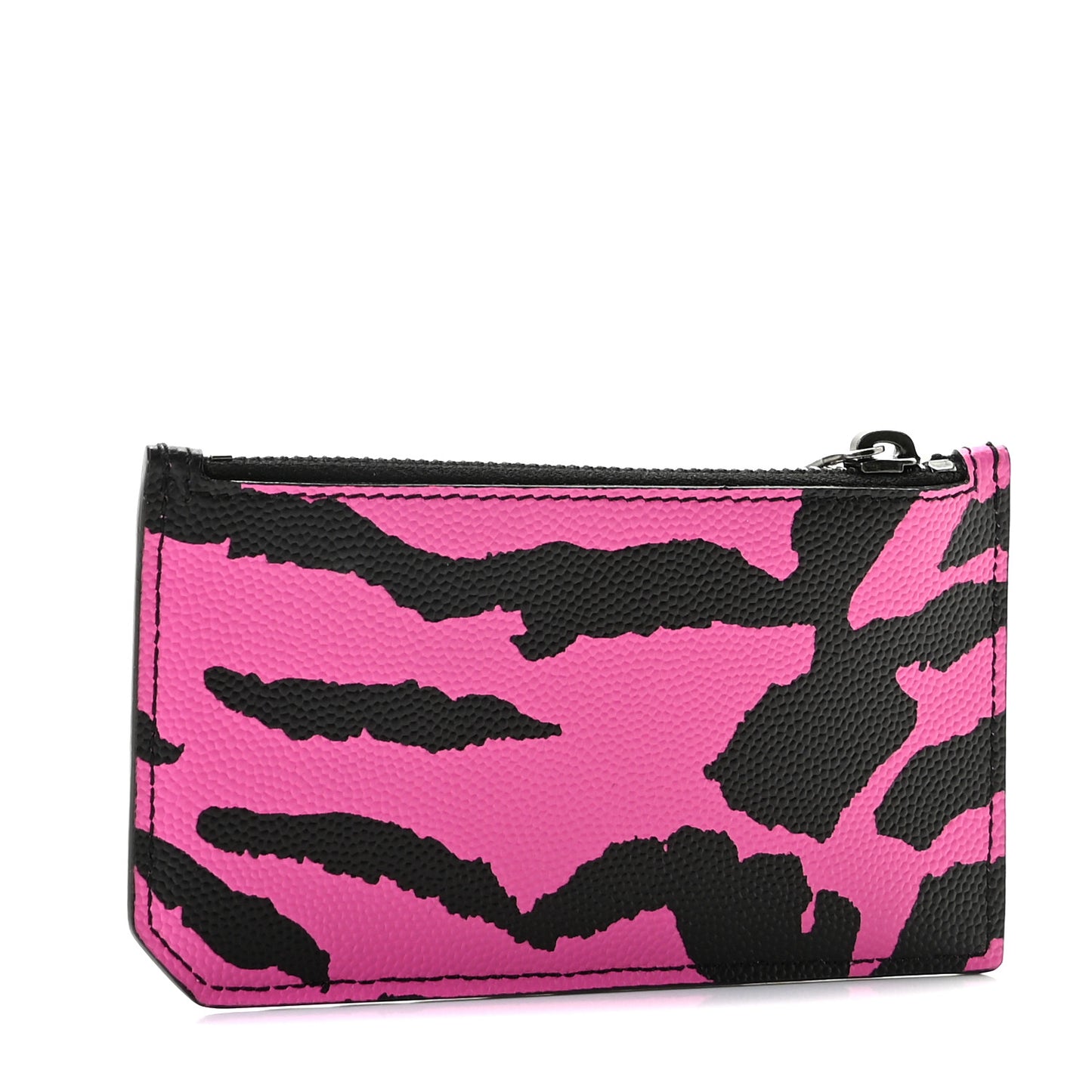 Grain de Poudre Zebra Print 5 Fragments Zip Pouch Card Holder Fuchsia Black