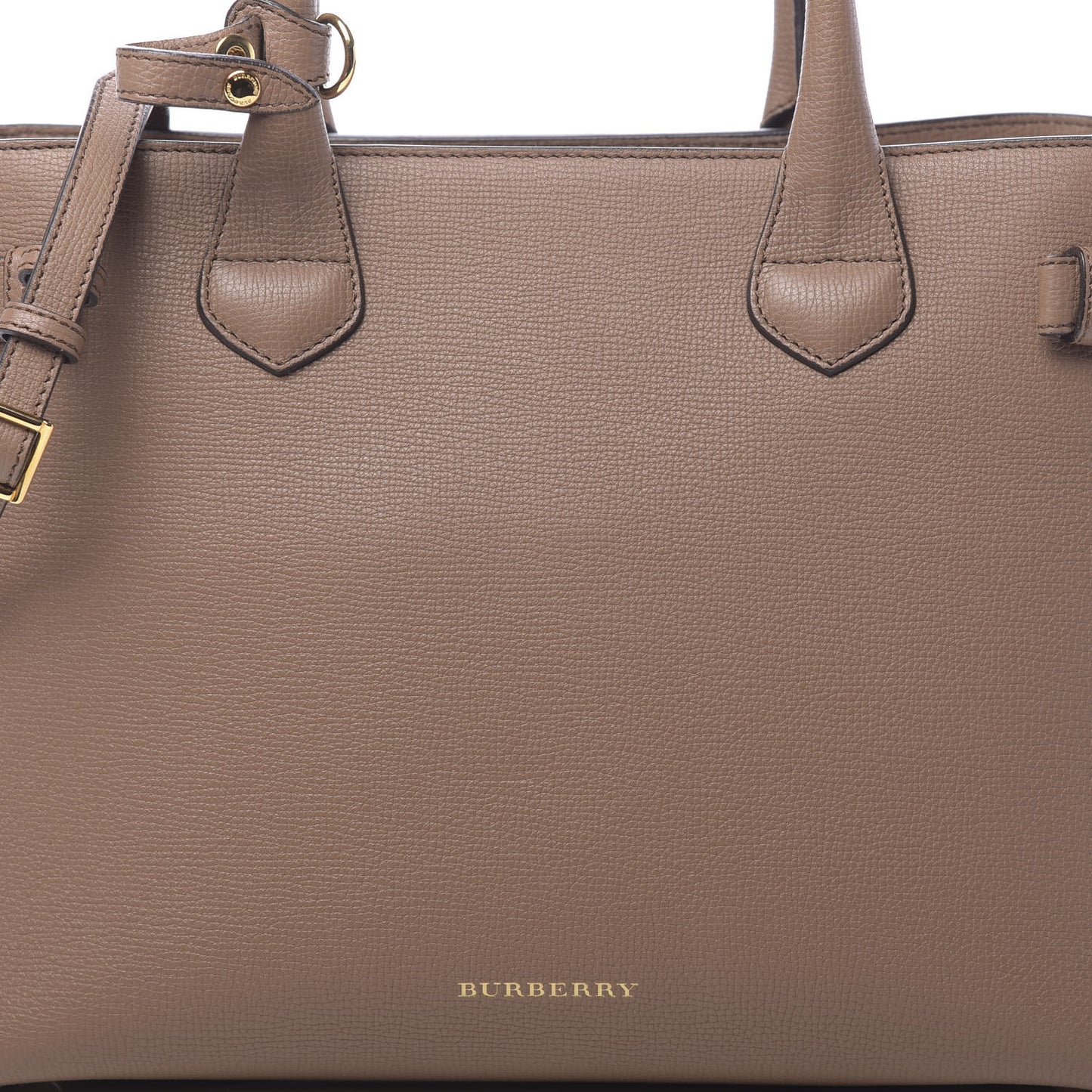 Grainy Calfskin House Check Medium Banner Tote Tan