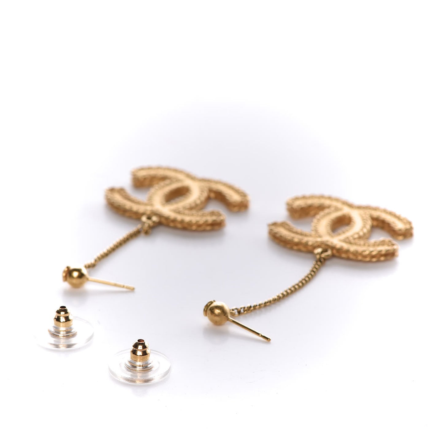 CC Drop Earrings Matte Gold
