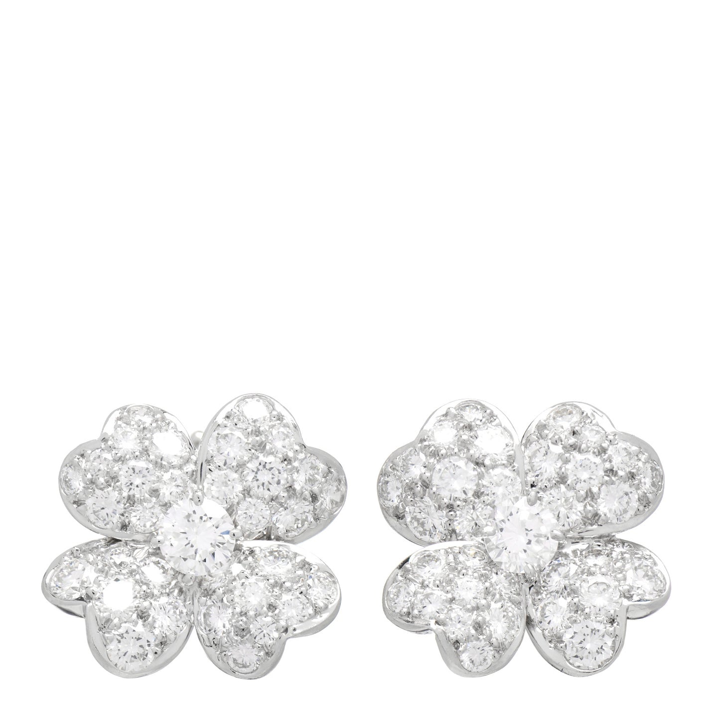 Platinum Diamond Small Cosmos Clip-On Earrings