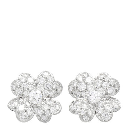 Van Cleef & Arpels Platinum Diamond Small Cosmos Clip-On Earrings 1 of 4