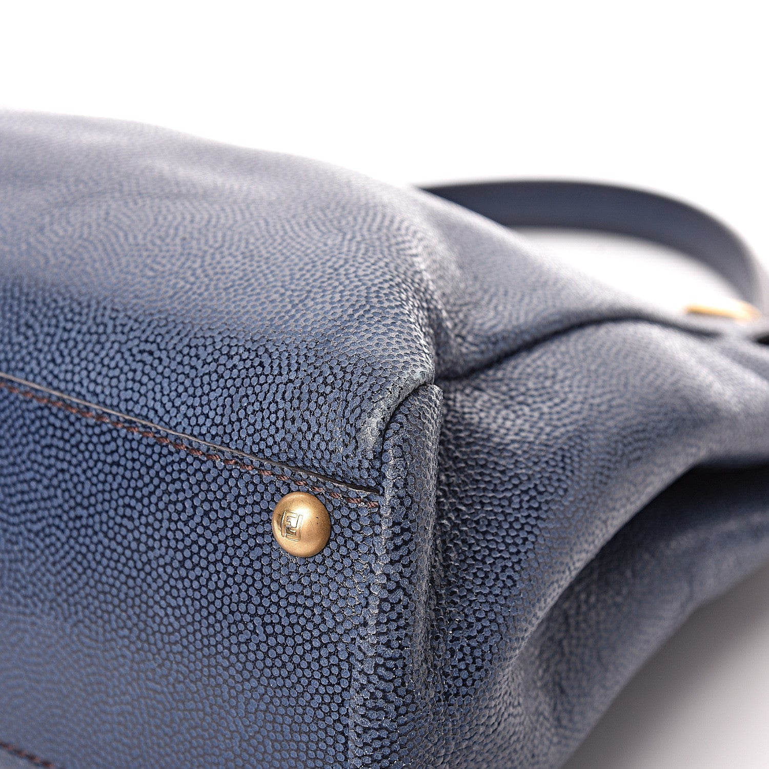 Fendi Patent Medium Peekaboo Iconic Satchel Blue 12 of 13