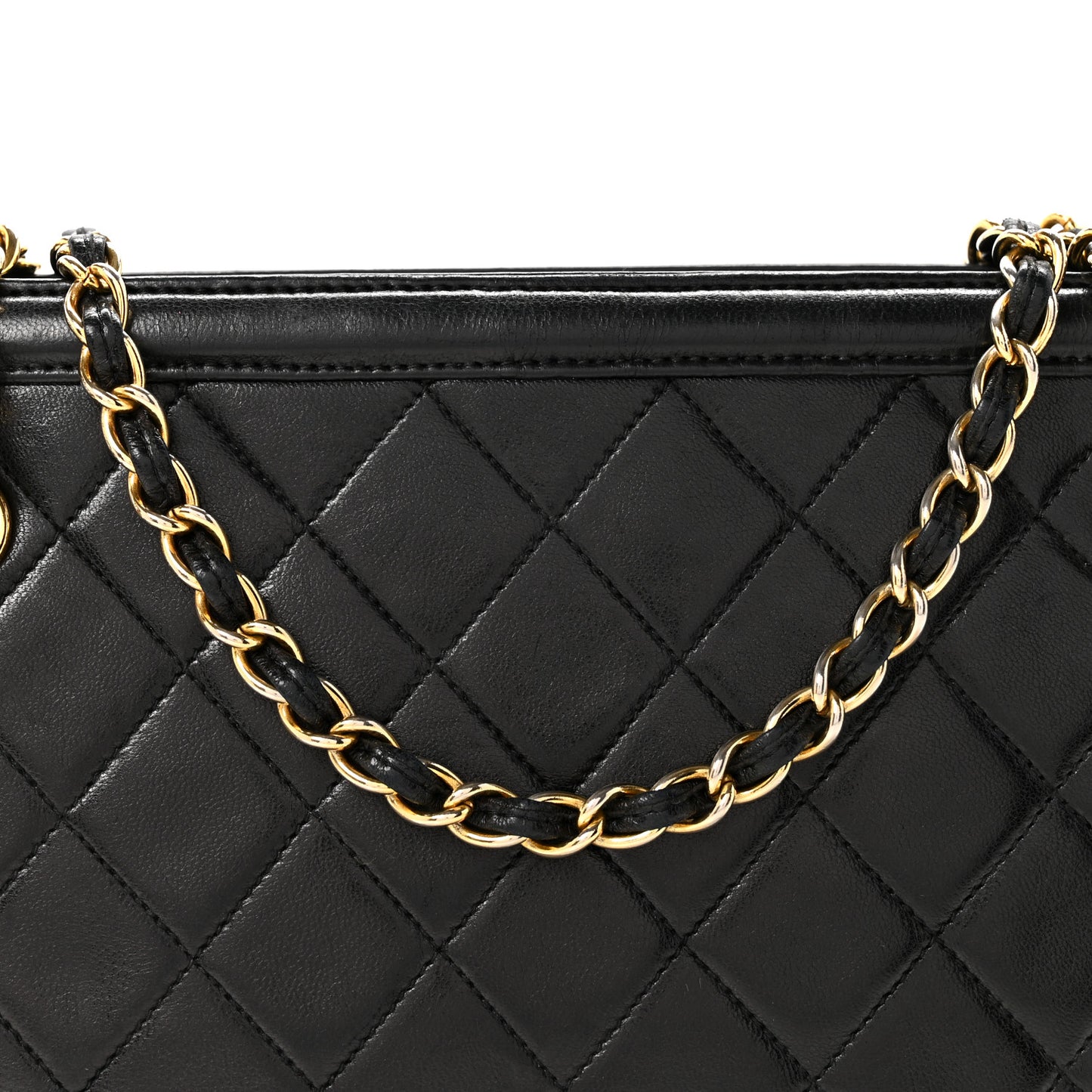 Lambskin Quilted Tassel Bag Black