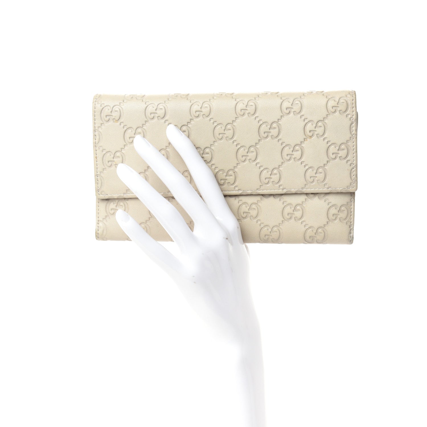 Gucci Guccissima Continental Flap Wallet Off White 2 of 6