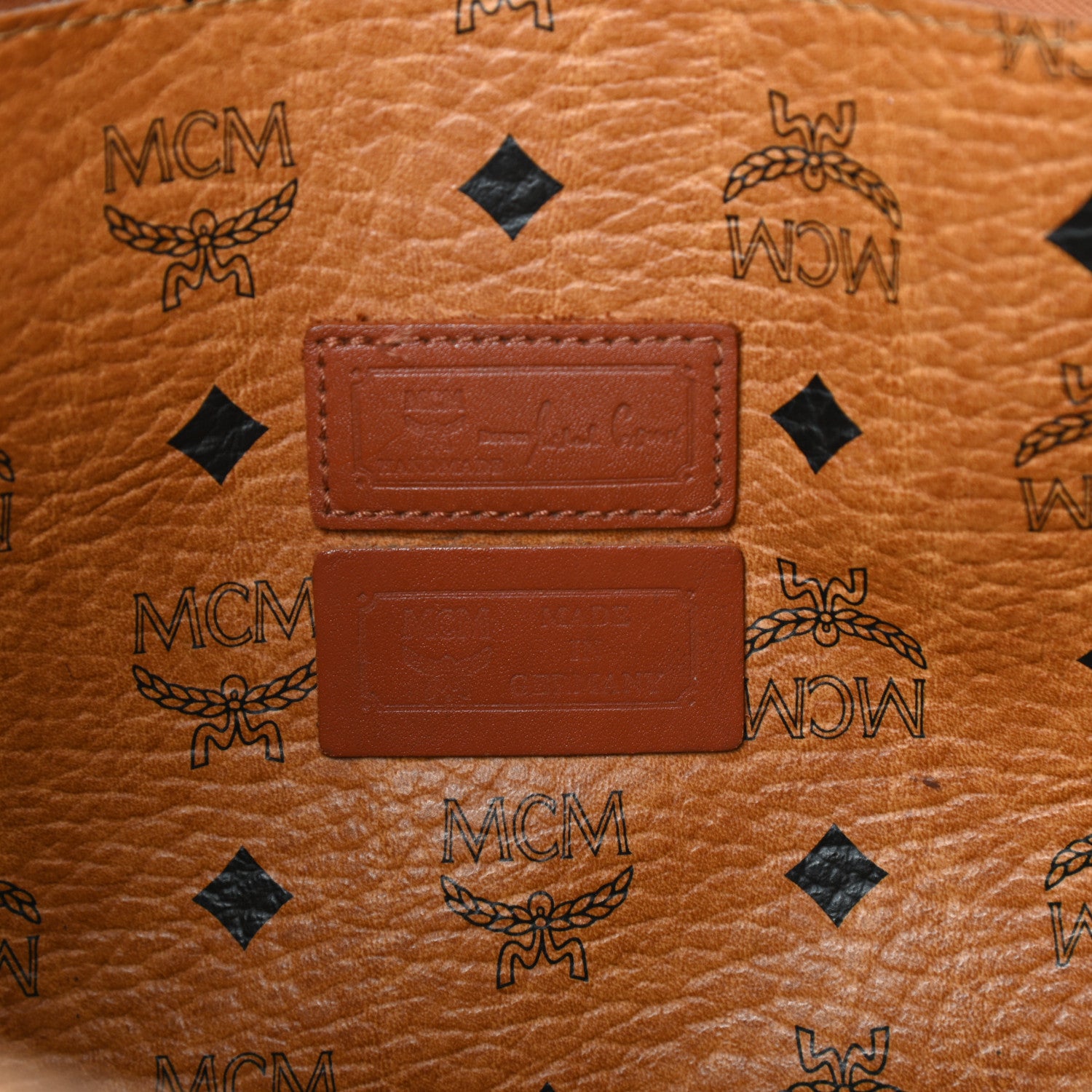 MCM Visetos Shopper Tote Cognac 6 of 9