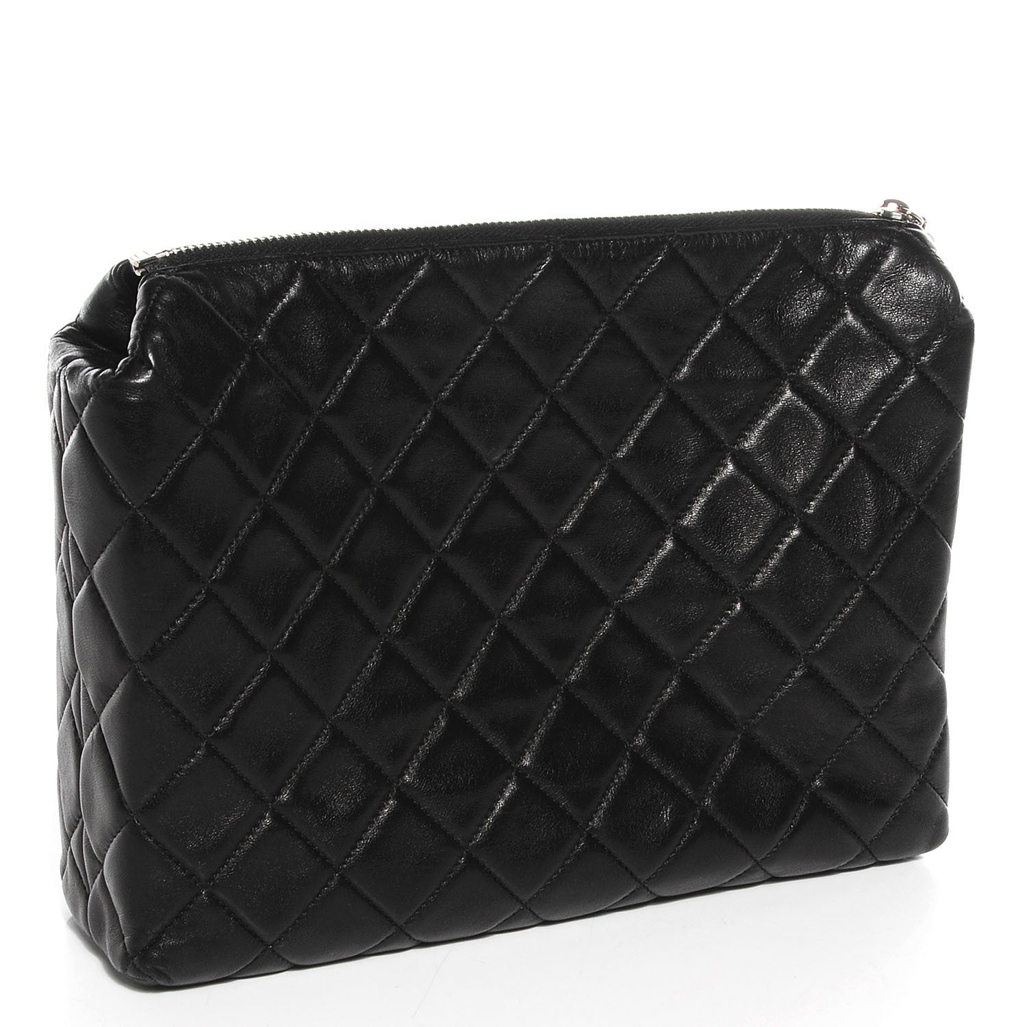 Chanel Lambskin Quilted Medium Cosmetic Case Black 3 of 7